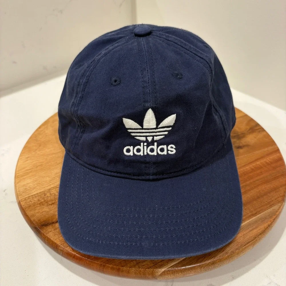 Adidas Baseball Cap Mens OSFW Navy Blue Trefoil Logo Adjustable Cotton Hat